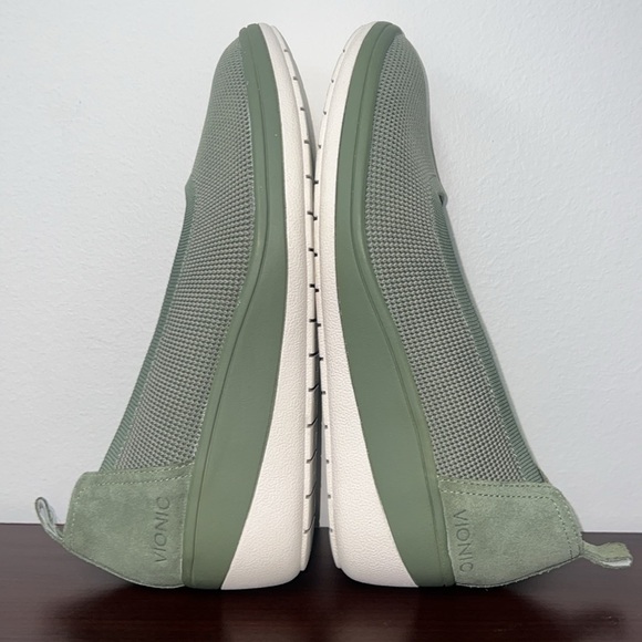 Vionic Jacey Knit Army Green Suede Trim Slip On Loafers - Picture 9 of 14